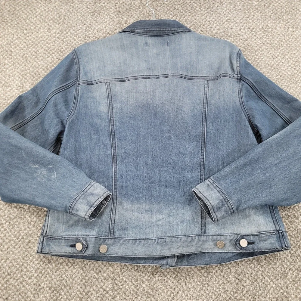 C. 1946 Denim Lace Up Front Jean Jacket Medium Wash Blue Womens 14/16W